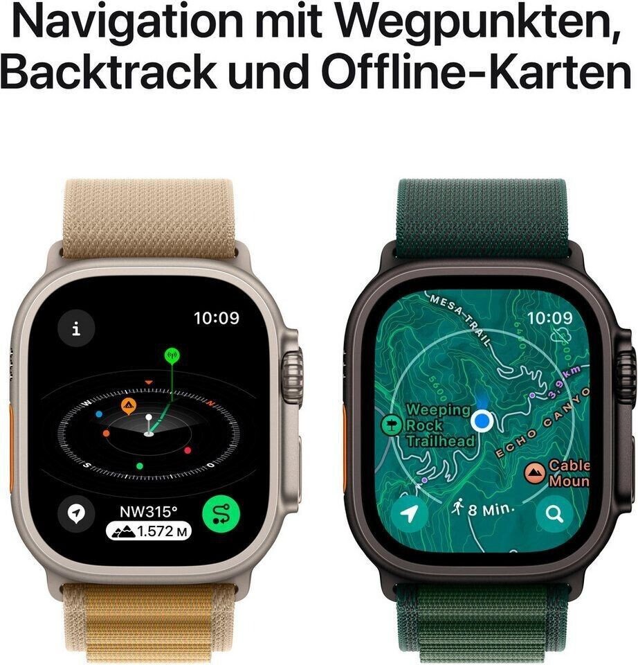 Apple Watch Ultra 2 (2024) Titan Natur Ocean Armband Marine