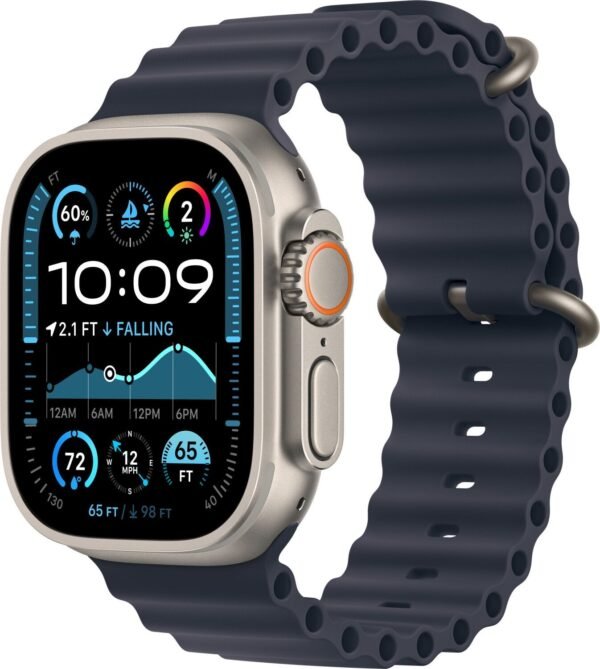 Apple Watch Ultra 2 (2024) Titan Natur Ocean Armband Marine – Bild 4