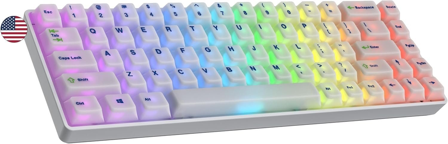 Ranked Master M65 HE 65% | Rapid Trigger Technologie | Magnetische Mechanische Gaming-Tastatur | 68 Tasten RGB LED f?r PC/Mac Gamer | US Layout (POM Dye Sub, Clear Switch)