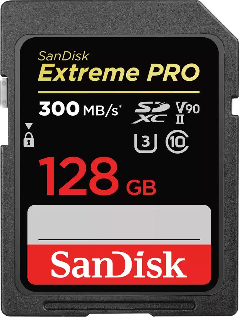 SanDisk Extreme PRO? SDXC?-UHS-II-Speicherkarte, V90 - 128 GB, 300 MB/s, 260 MB/s
